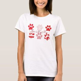 Rot und rosa MaMaMa Paw Drucktshirt T-Shirt