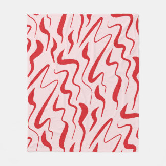 Rot und Rosa Mitte des Bio Jahrhunderts Wavy Strik Fleecedecke