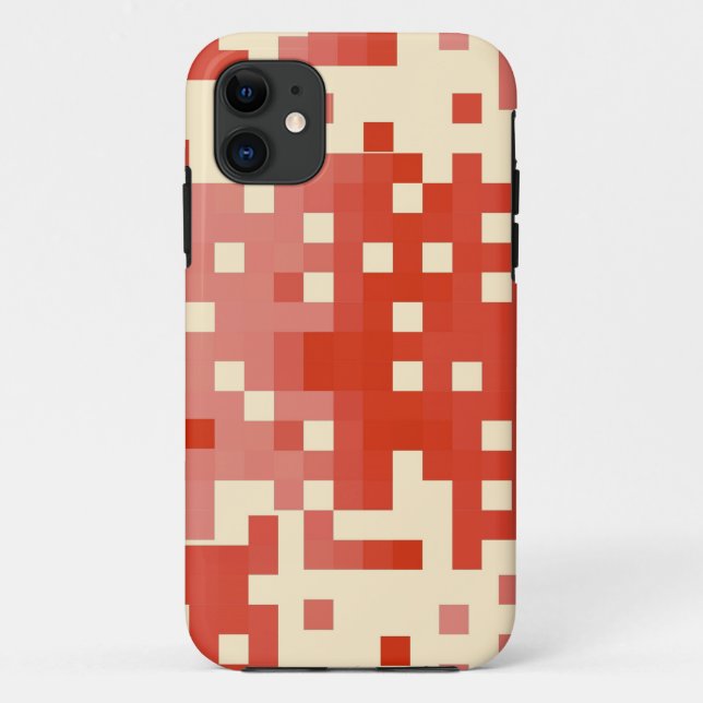 Rot- und rosa Pixel-Muster Case-Mate iPhone Hülle (Rückseite)