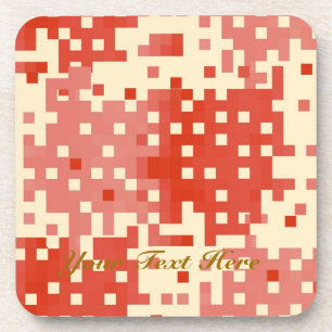 Rot- und rosa Pixel-Muster Untersetzer