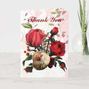 Rot und Rosa Rose Vielen Dank Karten