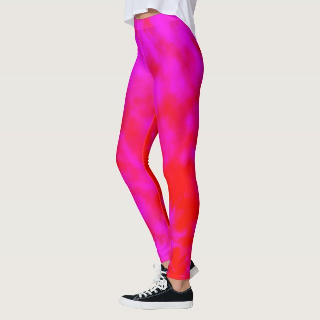 Rot und Rosa Tiedye, Leggings (Links)