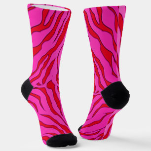 Rot und Rosa Tiger Streifen Tierprint 2 Socken