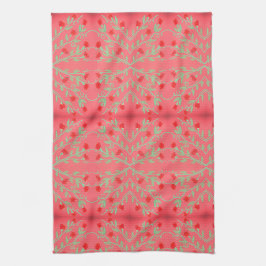 Rot und Rosa und minzgrün geschliffenes Handtuch