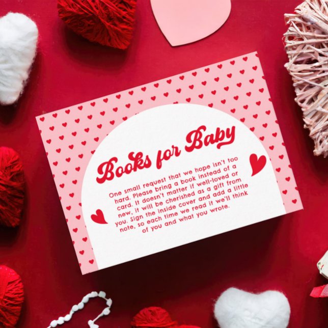 Rot und Rosa Valentines Babydusche Buchungsanfrage Begleitkarte (Von Creator hochgeladen)