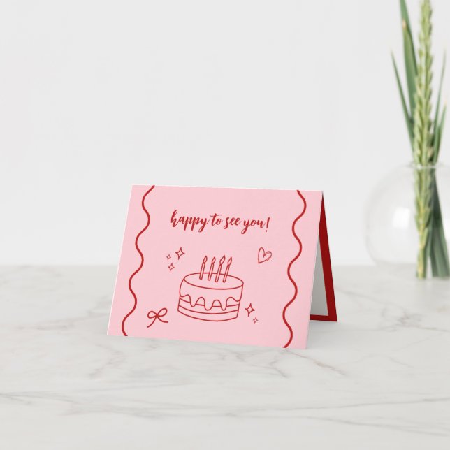 Rot und Rosa zum Geburtstag Dankeskarte (Vorderseite)