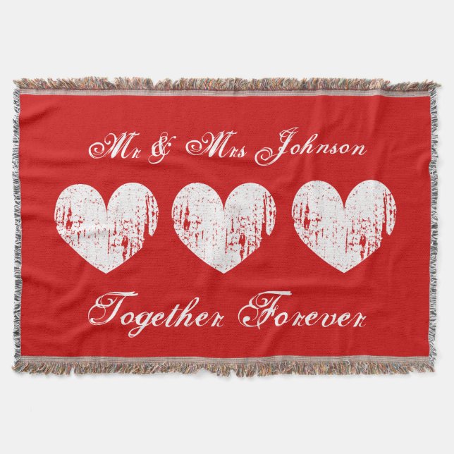 Rot und Rot werfen Decken für frisch gezapftes Paa (Vorderseite)