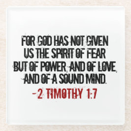 Rot und Schwarz 2 Timothy 1:7 Glasuntersetzer