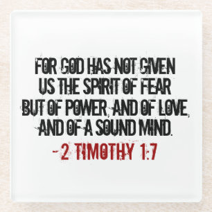 Rot und Schwarz 2 Timothy 1:7 Glasuntersetzer