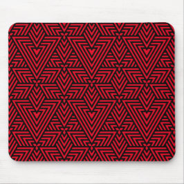 Rot und Schwarz Art Deco Dreieck Nahtloses Muster Mousepad