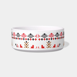 Rot und Schwarz bestickte Druckleder Napf