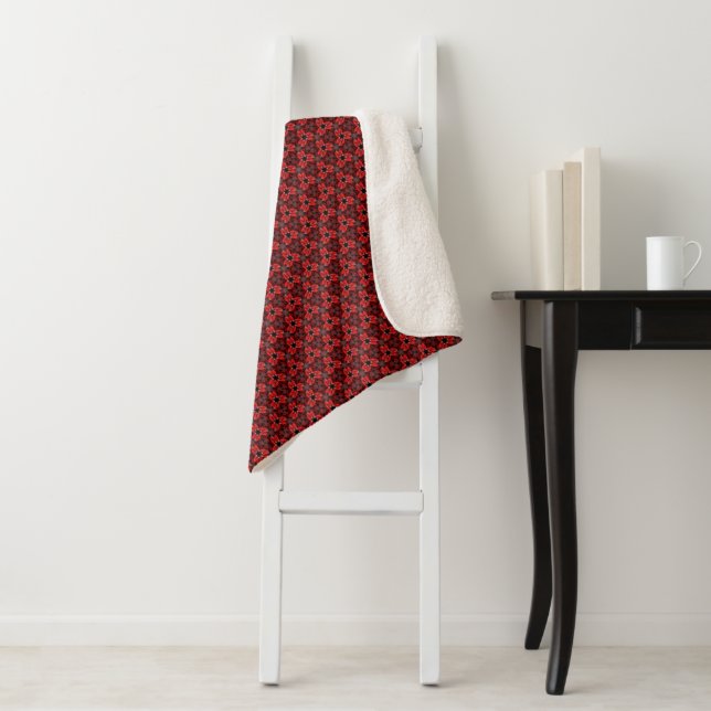 Rot und Schwarz Blütenshow Sherpa Blanket Sherpadecke (Beispiel)