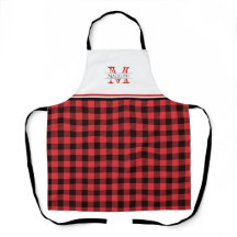 Rot und Schwarz Buffalo Kariert | Monogramm