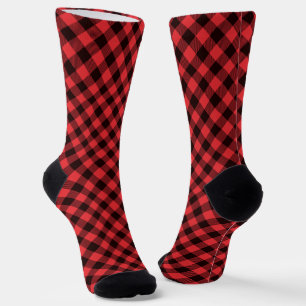 Rot und Schwarz Buffalo Kariert Socken