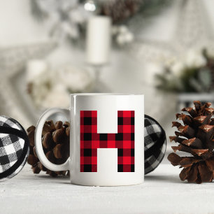 Rot und Schwarz Buffalo, Karierter fett Letter H M Kaffeetasse