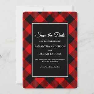 Rot und Schwarz Buffalo Karo Save The Date