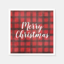 Rot und Schwarz Buffalo Karo Weihnachten Napkins Serviette