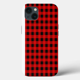 Rot und Schwarz Buffalo Karo Weihnachts-Gingham    iPhone Hülle