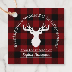 Rot und Schwarz Buffalo Plaid Weihnachten Selbstge Geschenkanhänger