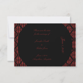 Rot und schwarz Damask Gothic Wedding Save the Dat Date