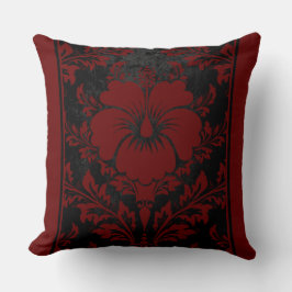Rot und schwarz, elegant mit Blumen Kissen