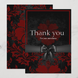 Rot und schwarz florale danke Karte