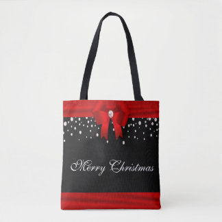 Rot und Schwarz Frohe Weihnachten Tasche