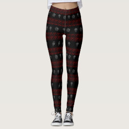 Rot und schwarz gestreift leggings