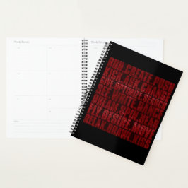 Rot und Schwarz Glitterium Action Planner Planer