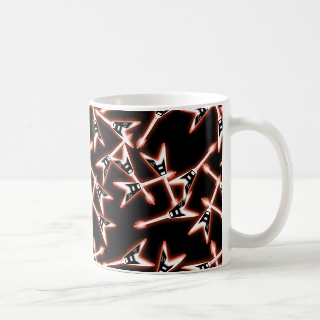 Rot und Schwarz Heavy Metal Electric Gitarren Must Kaffeetasse (Rechts)