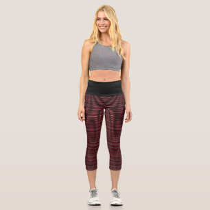 Rot und Schwarz Hochwaisted Capri Legierung Leggings