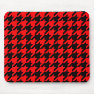 Rot und Schwarz Houndstooth Karo Mousepad