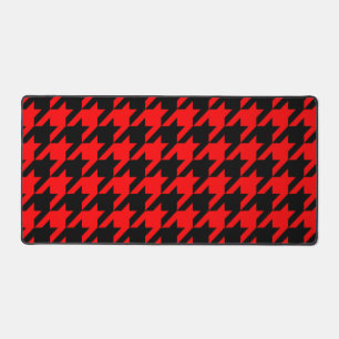 Rot und Schwarz Houndstooth Karo Schreibtischunterlage