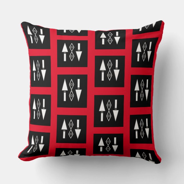 Rot und Schwarz,Inspiration für Trend Kissen (Vorderseite)