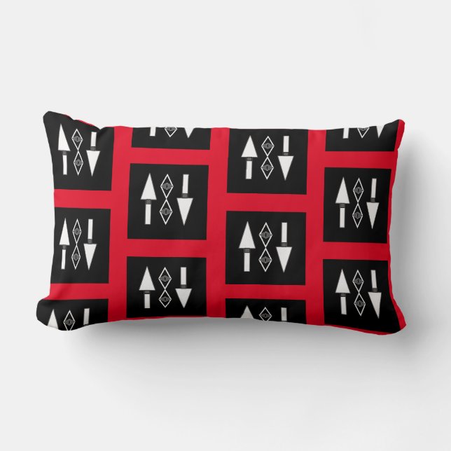Rot und Schwarz,Inspiration für Trend Lendenkissen (Vorderseite)