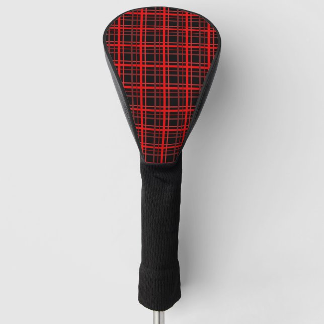 Rot und Schwarz Kariert Golf Headcover (Vorderseite)