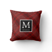 Rot und Schwarz Kariert mit Monogramm