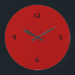 Rot und Schwarz Minimalistisch Große Wanduhr<br><div class="desc">Die moderne künstlerische Uhr besticht durch ein minimalistisches Design in einer rot-schwarzen Farbpalette. Ein schlichtes Design mit schwarzen Zahlen auf rotem Hintergrund. Moderne Ergänzung zur Küche, zum Wohnzimmer oder zur Bürowand, ein durchdachtes, modernes Bürogeschenk oder ein modernes Zuhause-Geschenk für jeden Anlass. Sie können Ihre Einstellungen anpassen, indem Sie die bereitgestellten...</div>