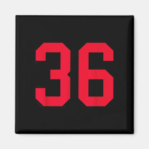 Rot und Schwarz Nummer 36 Trikot Spieler Uniform # Magnet