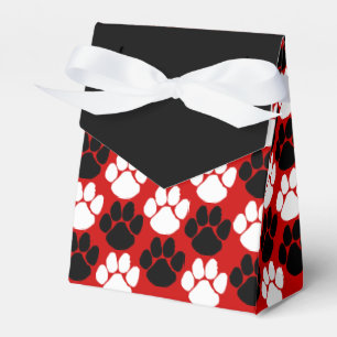 Rot und Schwarz-Pawprint-Geschenk Geschenkschachtel