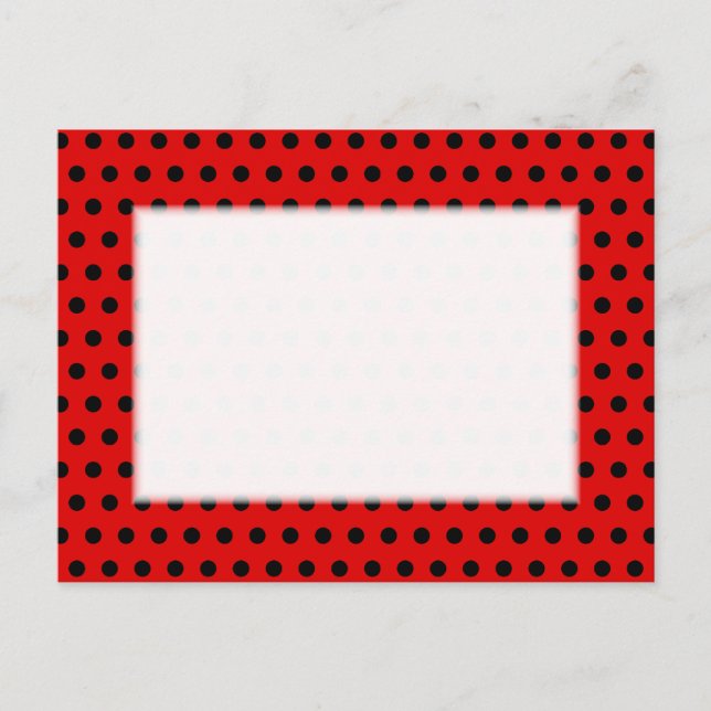 Rot und Schwarz Polka Dot Muster. Spotty. Postkarte (Vorderseite)