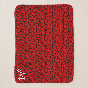 Rot und schwarz Polka Punkte lustige Ladybug Sherpadecke