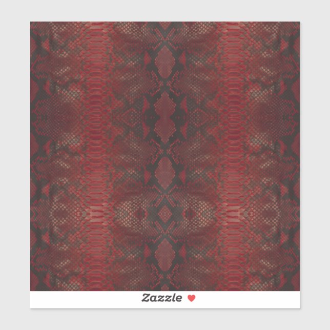 Rot und Schwarz-Python-Print Aufkleber (Blatt)