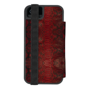 Rot und Schwarz-Python-Print Incipio Watson™ iPhone 5 Geldbörsen Hülle