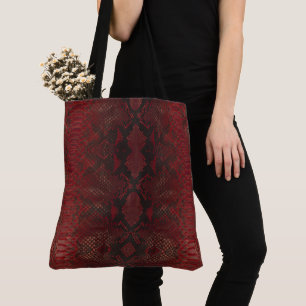 Rot und Schwarz-Python-Print Tasche