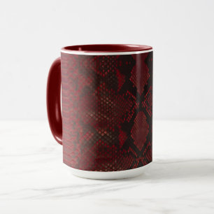 Rot und Schwarz-Python-Print Tasse