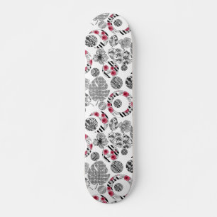 Rot und Schwarz, Quilt, Patchwork Skateboard