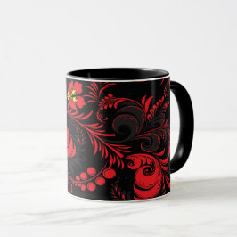 Rot und Schwarz (russischer Paleh-Stil) Tasse