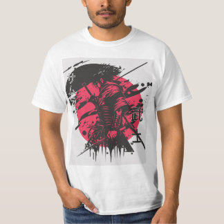 Rot und Schwarz Samurai T-Shirt