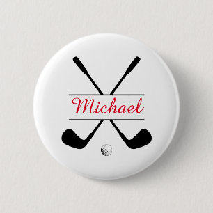 Rot und Schwarz Stillogos und Name Golf Player Button